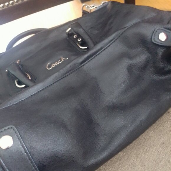 Coach Ashley Black Leather Satchel Bag F15447 - Picture 3 of 9